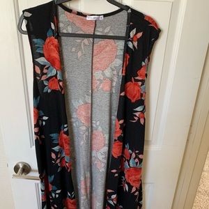 Pretty floral long vest NWOT